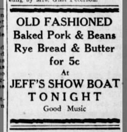 Jeff's Showboat ad Jan 1936 - 